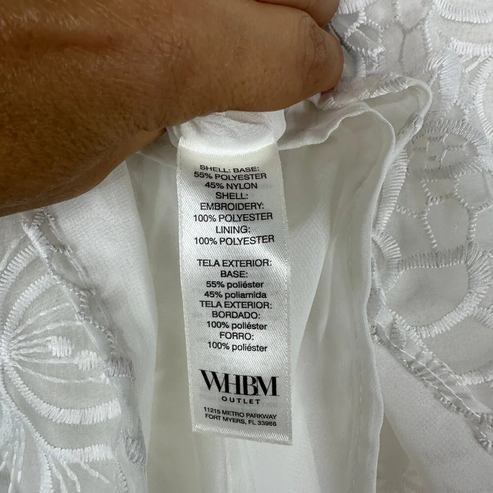 NWT White House Black Market Sleeveless Mock Neck Embroidered Top 2 - Picture 4 of 8